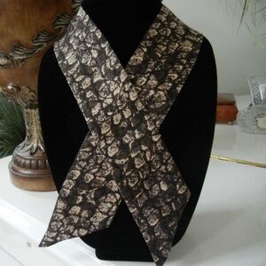COACH BROWN SNAKE PRINT REVERSIBLE SIGNATURE 100% SILK PONYTAIL SCARF NIB